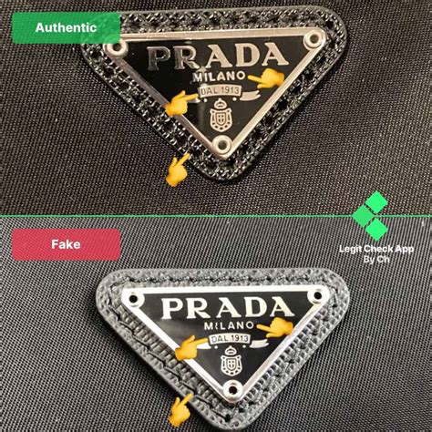 prada triangle logo real vs fake|4 Ways to Spot a Fake Prada Purse .